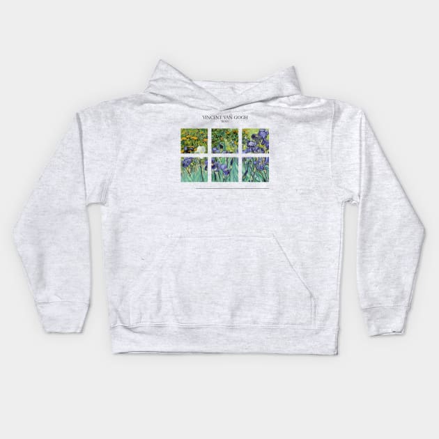 Irises by Van Gogh Kids Hoodie by Laevs